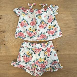 Janie and jack floral set - shorts/top